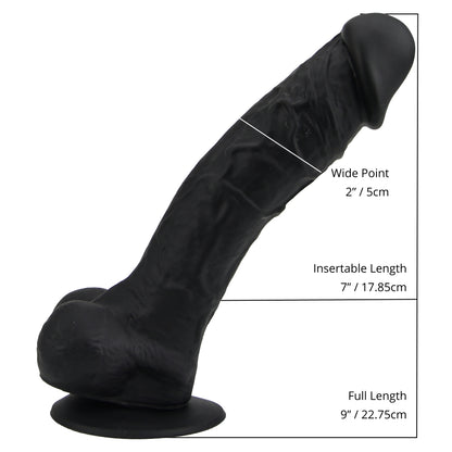 loving-joy-9-inch-realistic-silicone-dildo-with-suction-cup-and-balls-black